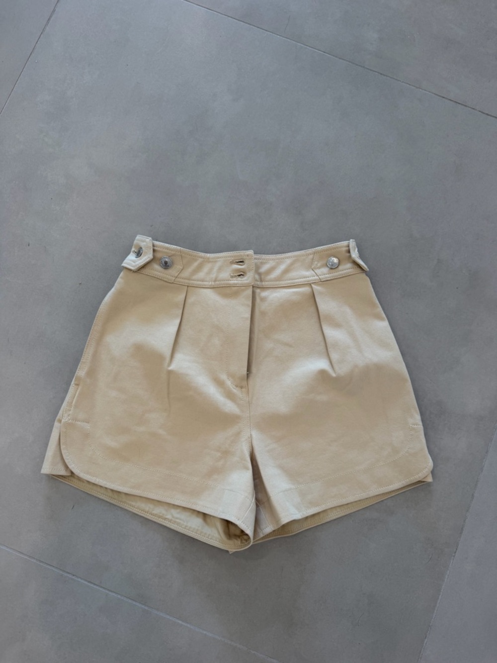Derek Lam High-Rise Pleated Women’s Shorts in Beige